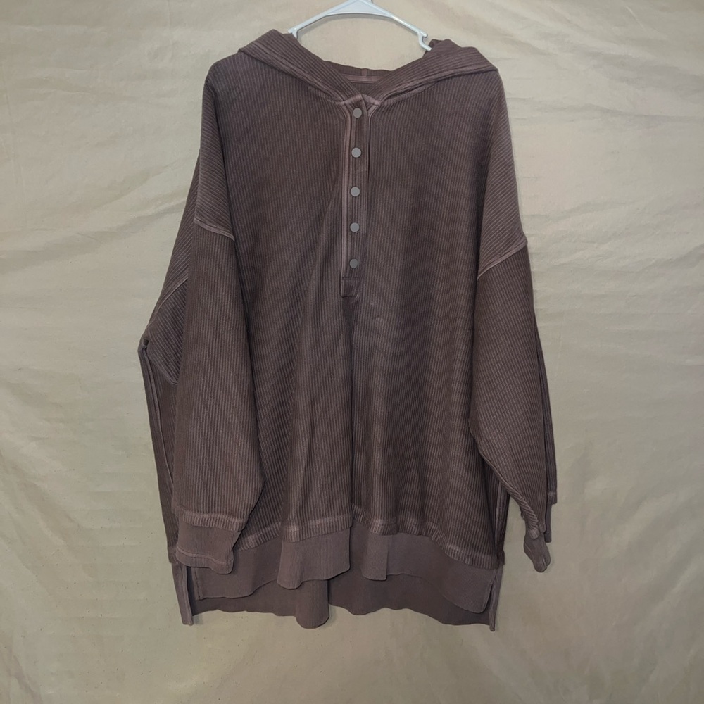 Aerie Textured Henley Hoodie